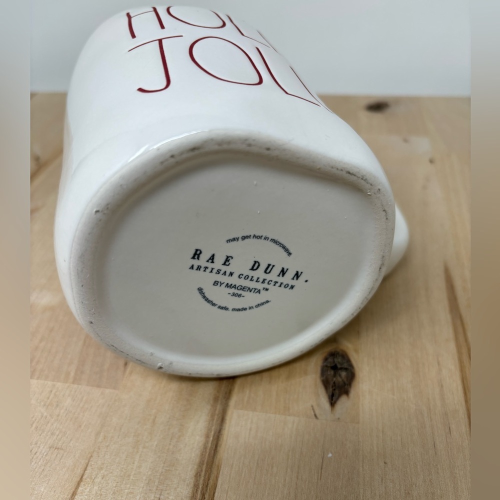 Rae Dunn HOLLY JOLLY Mug White Ceramic with Red Lettering New - Picture 4 of 4